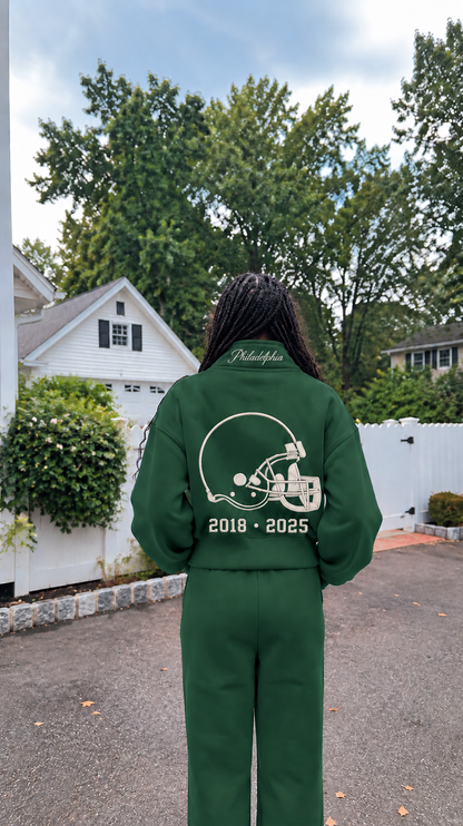 The Sunday Girl Half Zip- Evergreen